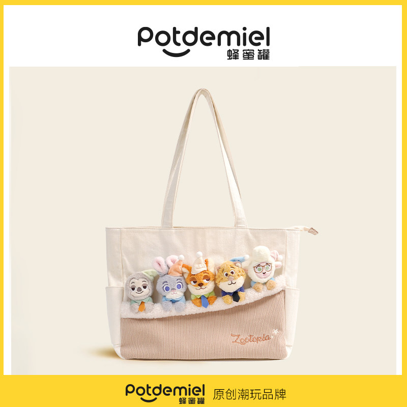 Tablet Shoulder Bag - Potdemiel Disney Tragetasche Plüsch-Schultertasche Große Canvas-Freizeittasche